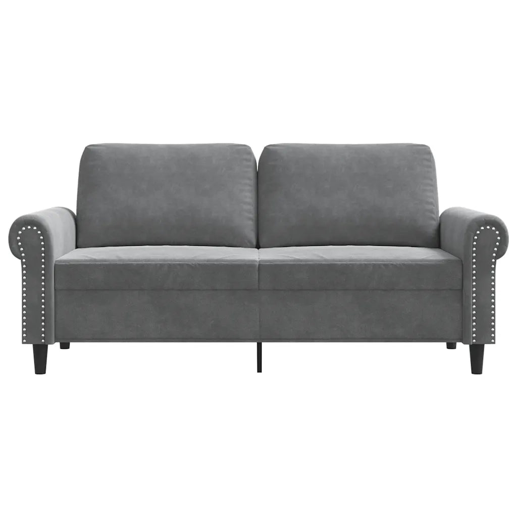 Divano a 2 Posti grigio scuro140 cm in Velluto 359530