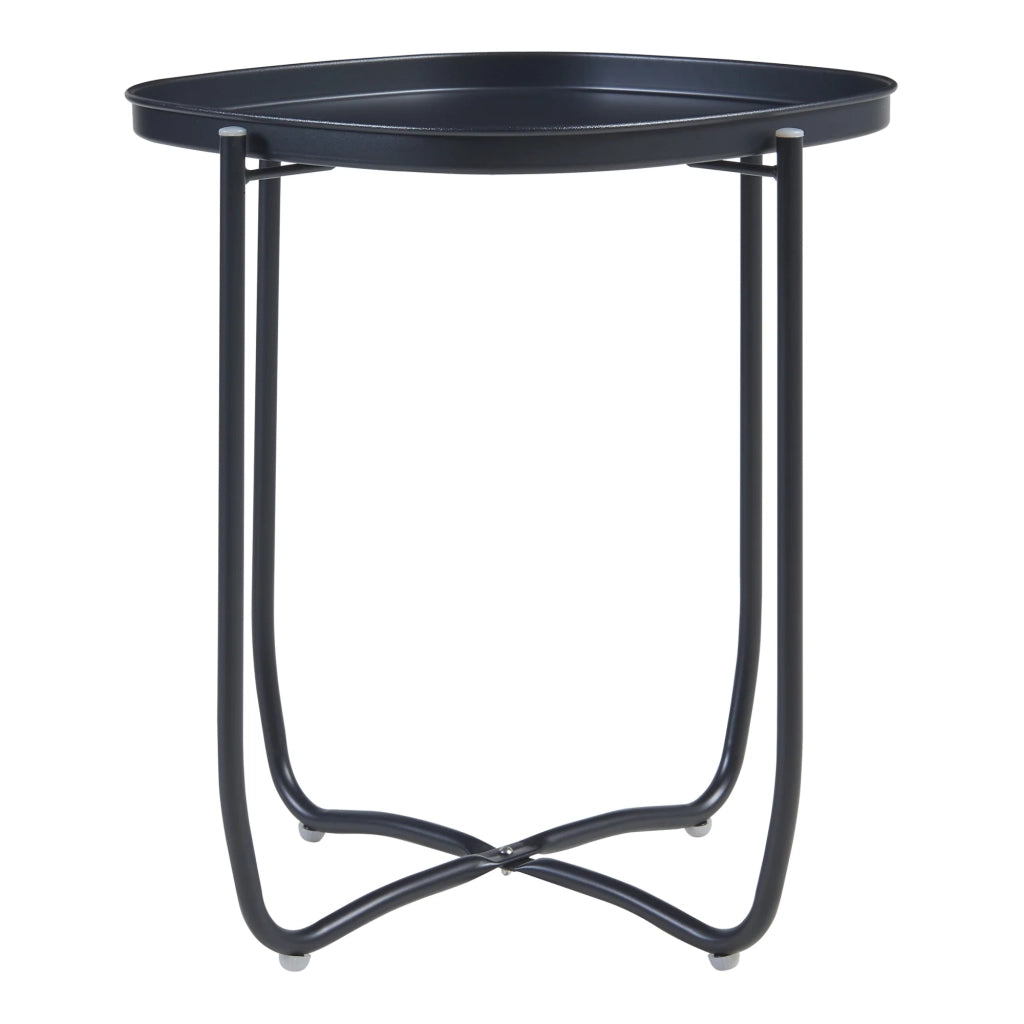 Tavolino da caffè con consolle laterale e piano rimovibile acciaio 53 x 46 x 46 cm nero 03_0010764