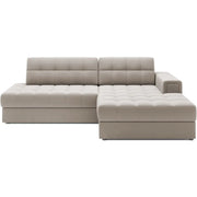 Divano ad angolo convertibile CUBITO beige 240 cm con contenitore e letto