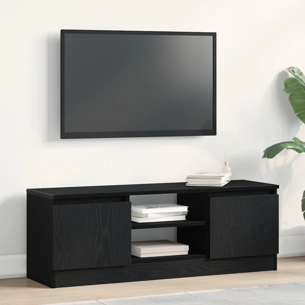 Mobile Porta TV Rovere Nero 102x30x36 cm in Legno Multistrato 862433