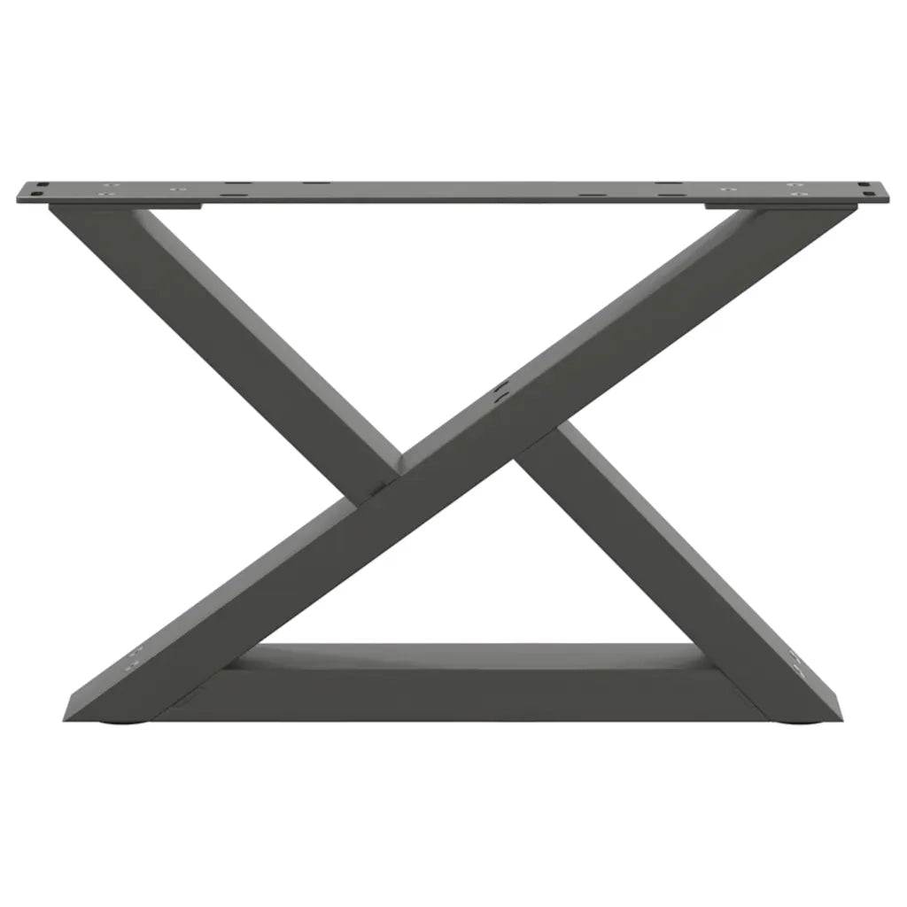 Gambe per tavolino 2 pz Antracite 60x(30-31,3) cm Acciaio