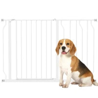 Cancelletto di Sicurezza per Cani in Acciaio e ABS, Estensibile 75-115cm per Scale e Porte, Bianco