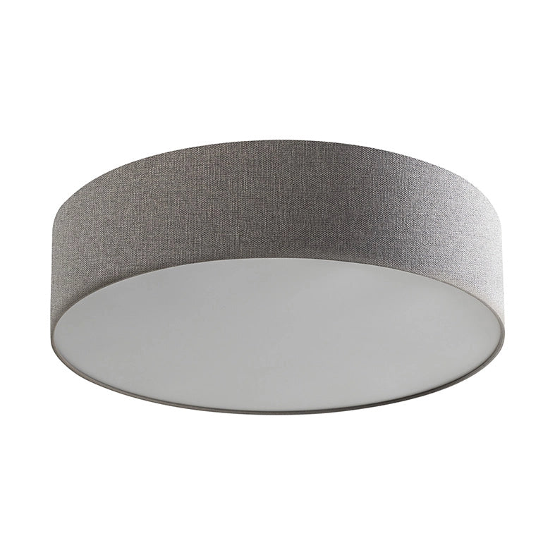 Plafoniera VIVIEN 58cm con Paralume Cilindrico in Tessuto Grigio e Attacco E27 per Illuminazione Soffitto - Rossini Group