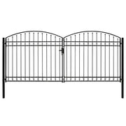 Cancello per recinzione Assen a doppia anta con parte superiore ad arco in acciaio 400x200 cm 143096