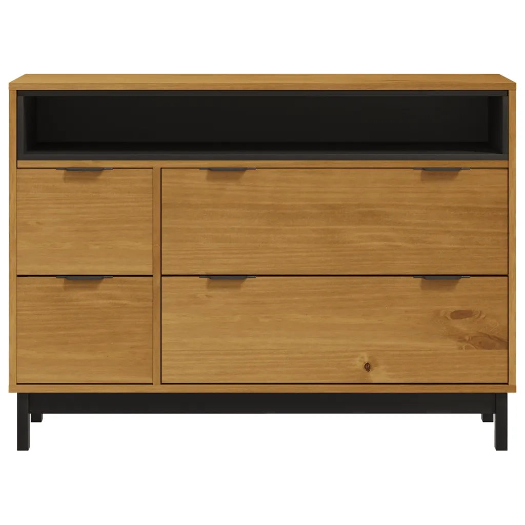 Cassettiera FLAM 110x40x80 cm in Legno Massello di Pino