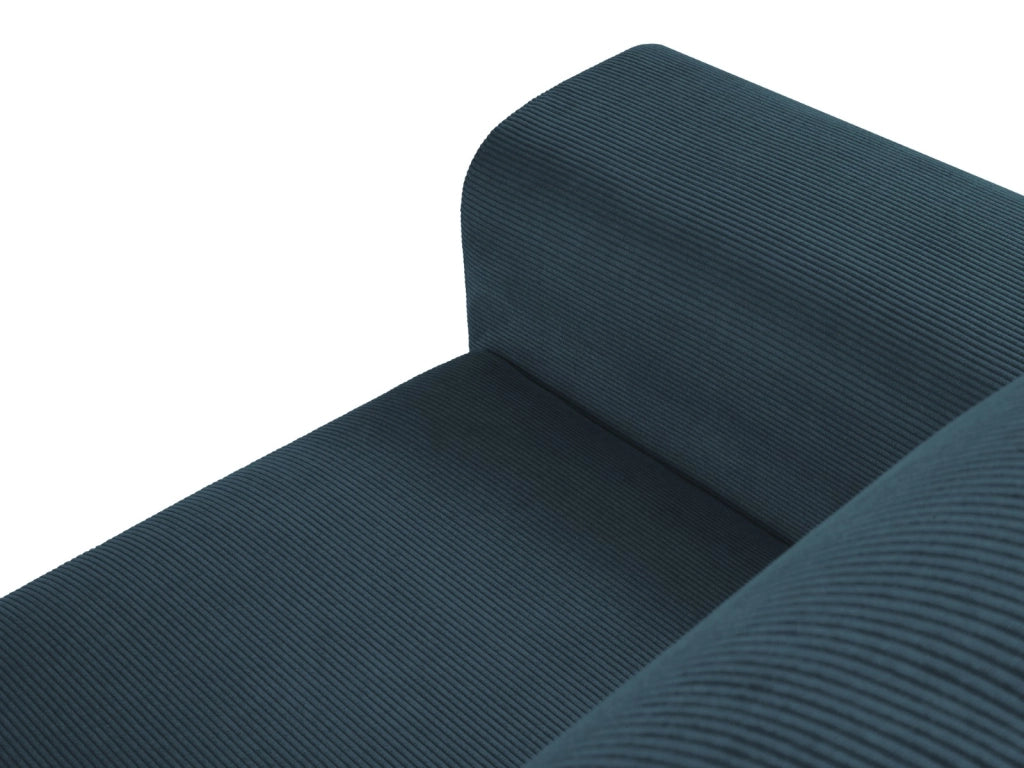 Cosmopolitan Design - Divano convertibile angolare destro con contenitore "Kyoto" 4 posti in velluto a coste blu scuro 