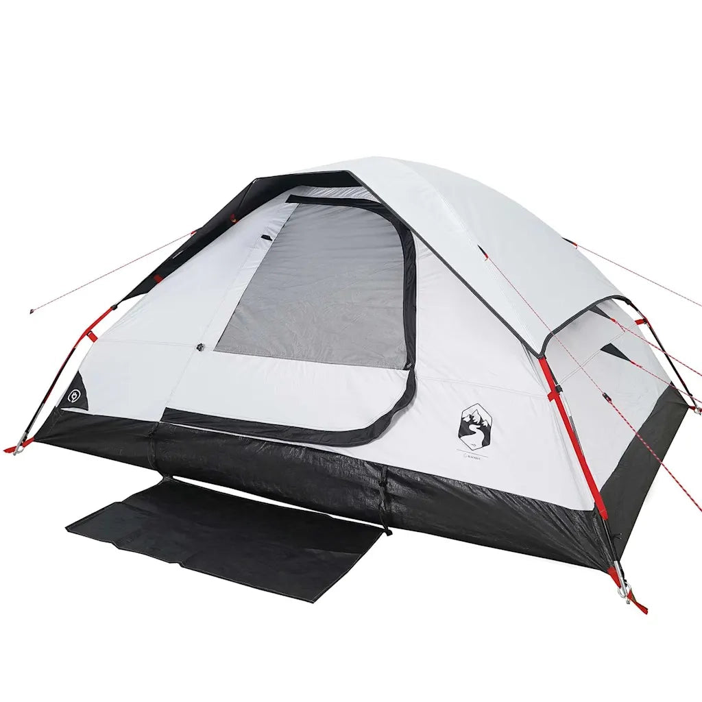 Tenda Familiare a Cupola 6 Persone Bianca Tessuto Impermeabile 94784