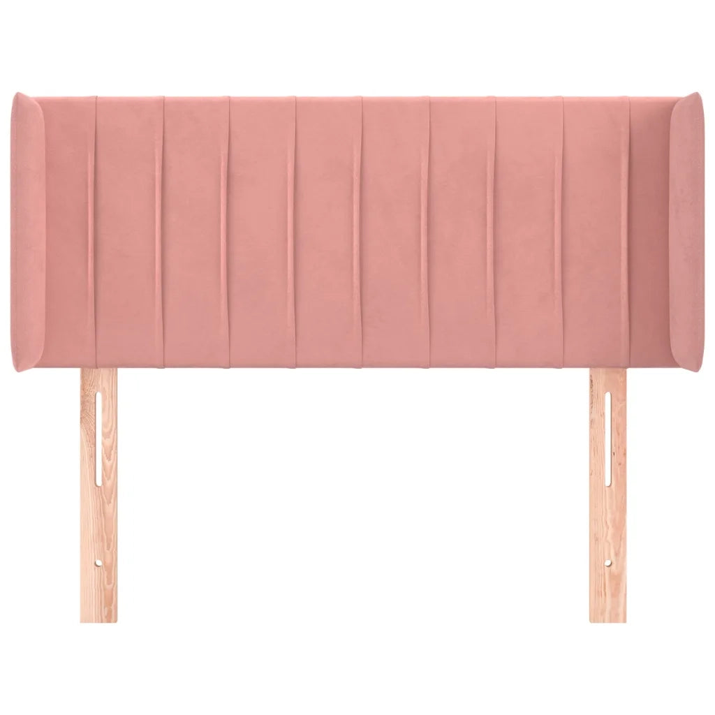 Testiera ad Orecchio Rosa 103x16x78/88 cm in Velluto