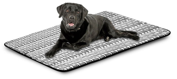 AIO FACTORY 50x70 cm Tappetino per cuccia per cani personalizzabile in pile grigio antiscivolo