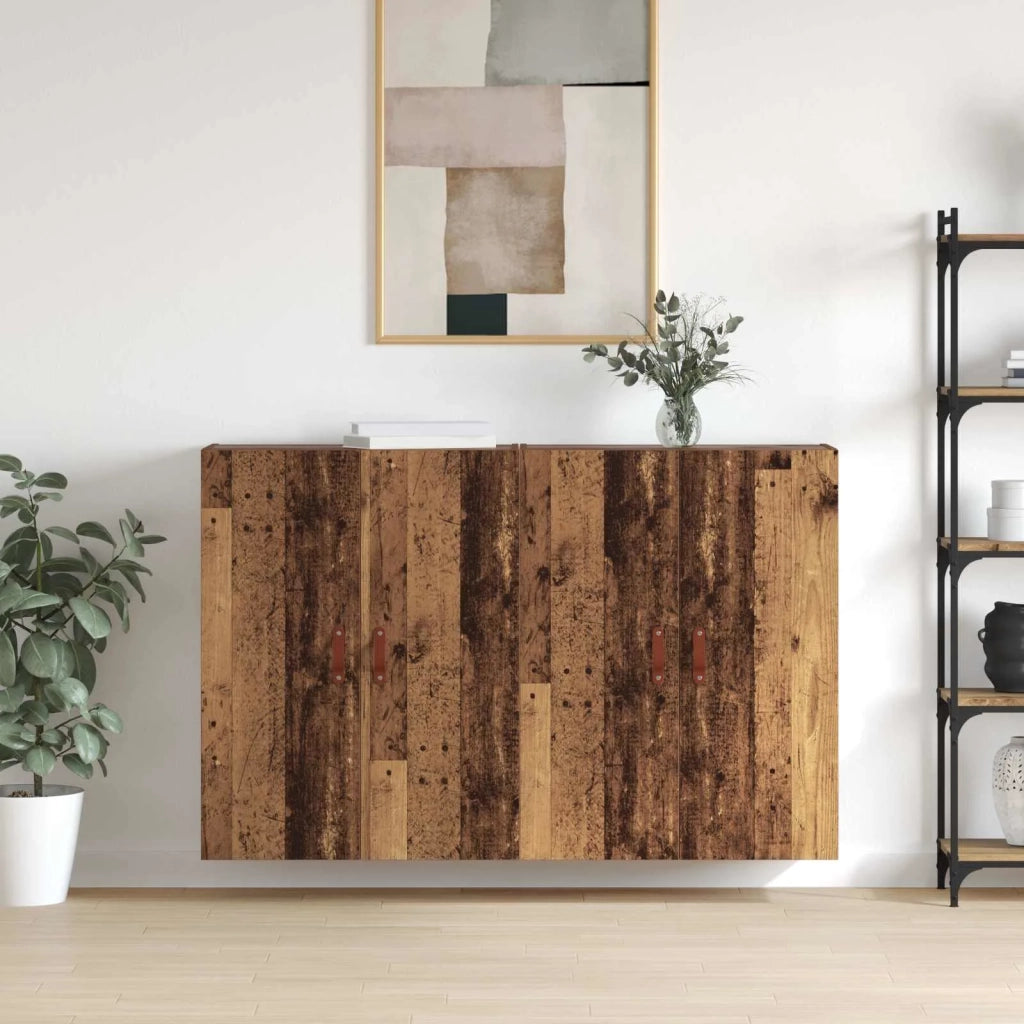 Armadietto a Muro | Mobiletto a muro 2 pz Legno vecchio 69,5 x 34 x 90 cm