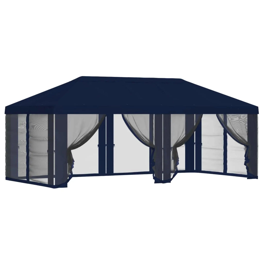 Copertura Gazebo con Pareti Laterali 6 x 3 m Blu Poliestere 190 900416