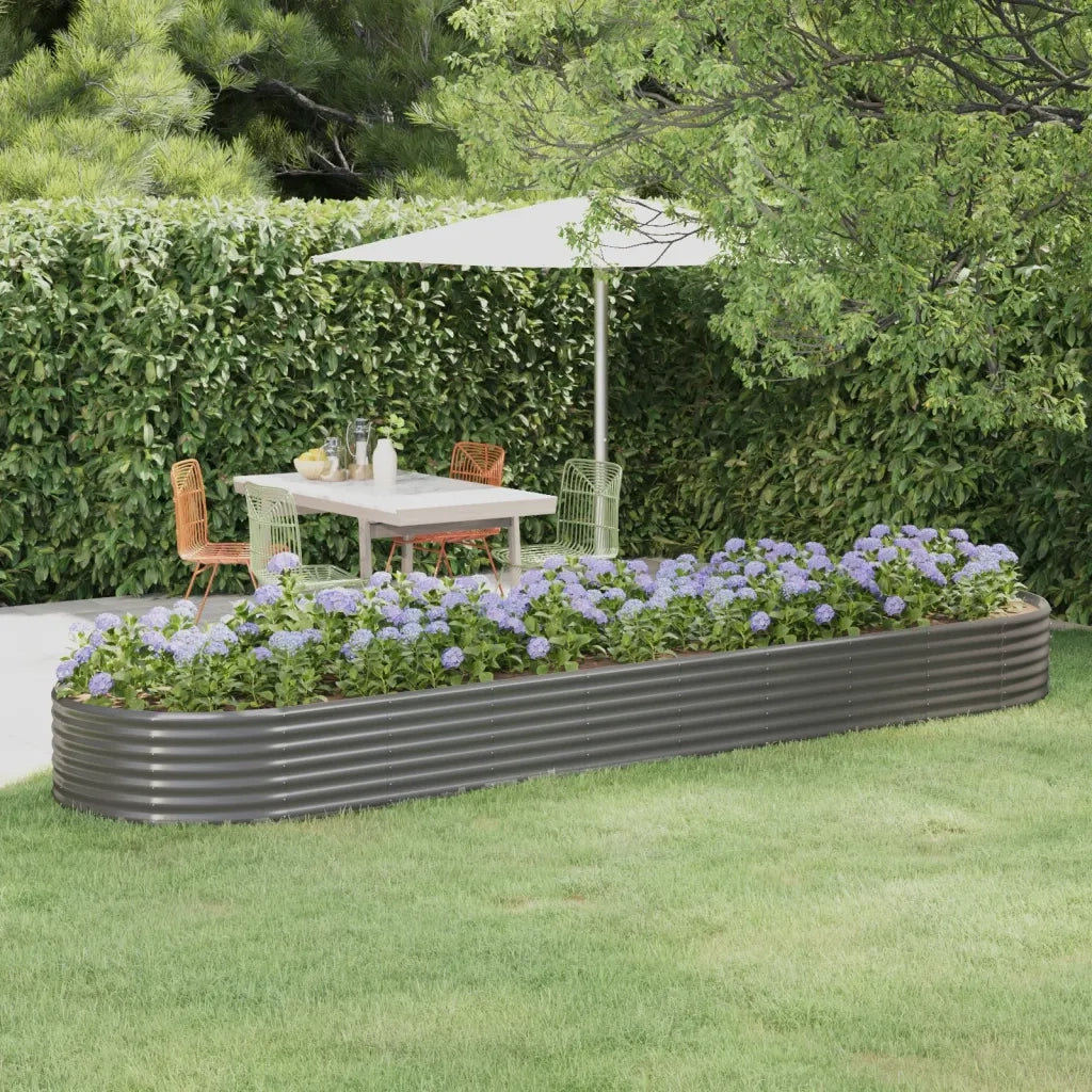Letto Giardino Acciaio Zincato 396x100x36cm Grigio 319004