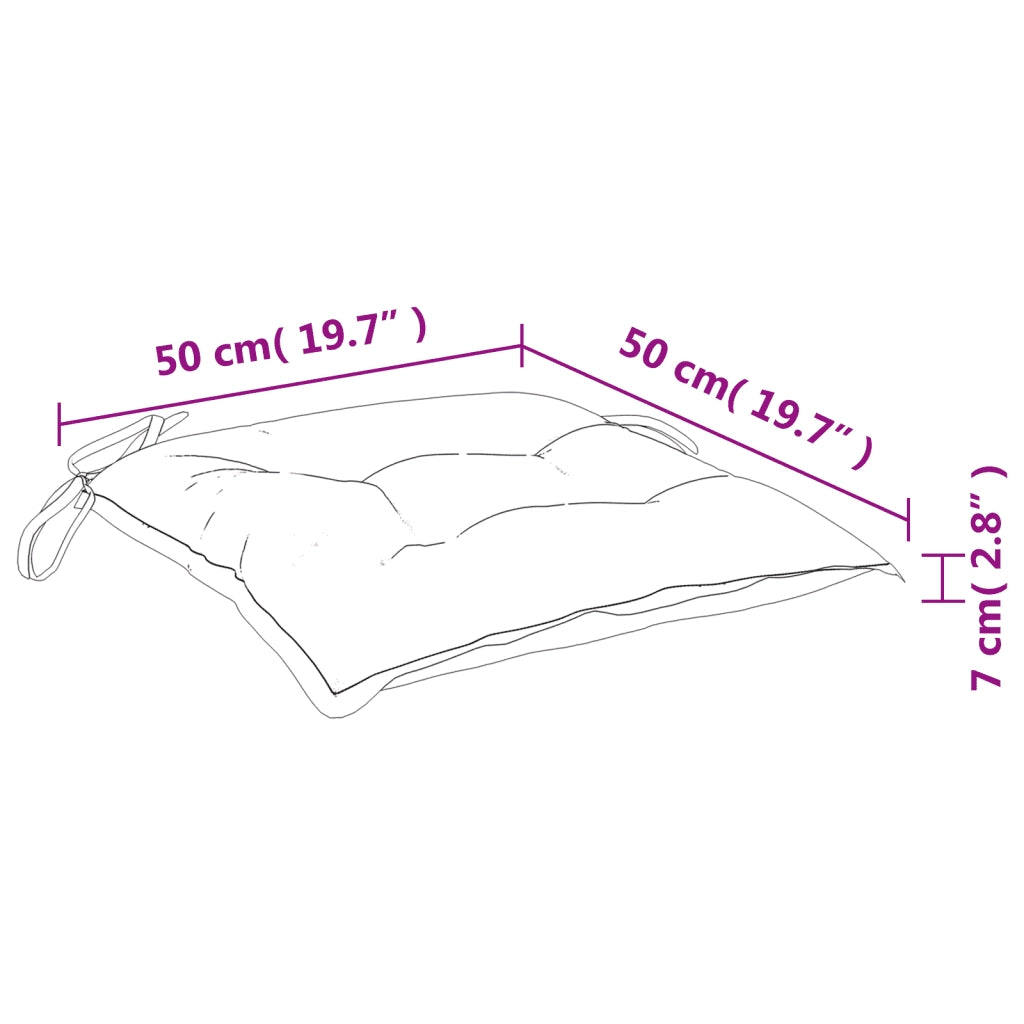 Cuscini per Sedia 6 pz | Cuscini per sedie Bianco e Blu 50x50x7 cm Tessuto Oxford