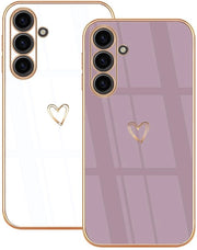 Custodia telefonica ultra spessa - Custodia per Samsung Galaxy A16 - Resistente allo shock - TPU-silicona - 2 pezzi - Disegno a cuore - Copertura per telefono