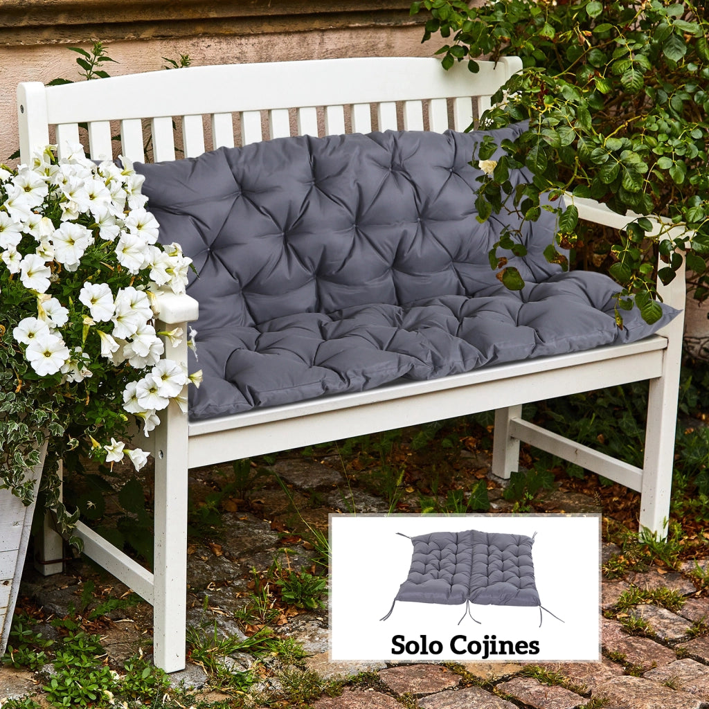 Cuscino per Sedia a Dondolo Giardino ¨C zephmum ¨C Grigio Scuro 132x110x10 cm