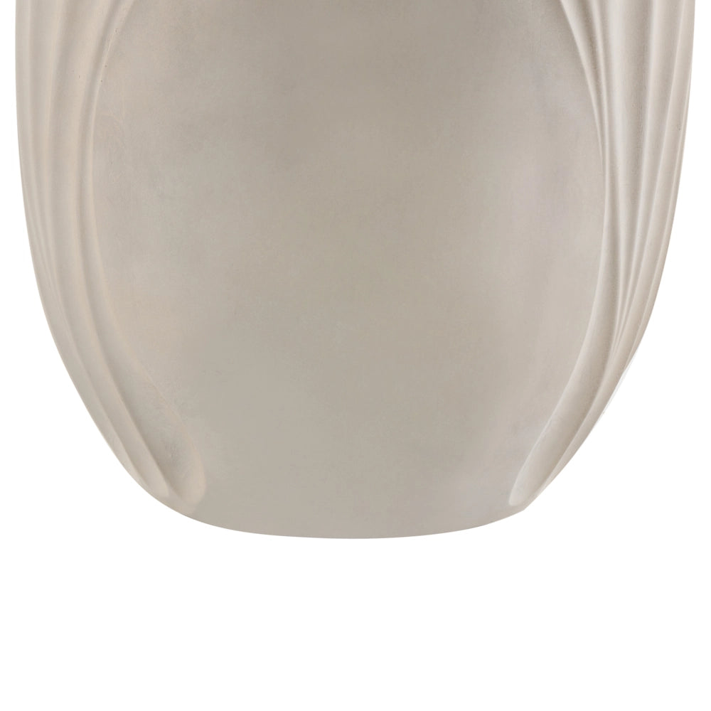 Vaso da fiori in ossido di magnesio beige chiaro dal design scultoreo per giardino e interni resistente alle intemperie 53cm