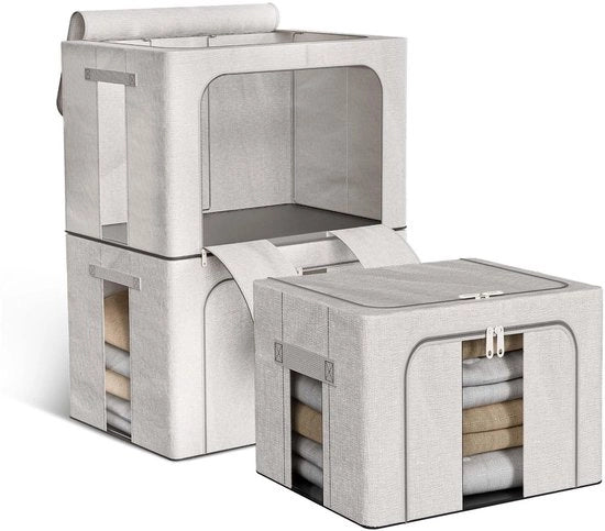 Organizzatore per abiti pieghevole 24 Liter - Cassetto per abiti con coperchi - Rettifica di biancheria - Contenitore acqua-tight - Struttura in metallo
