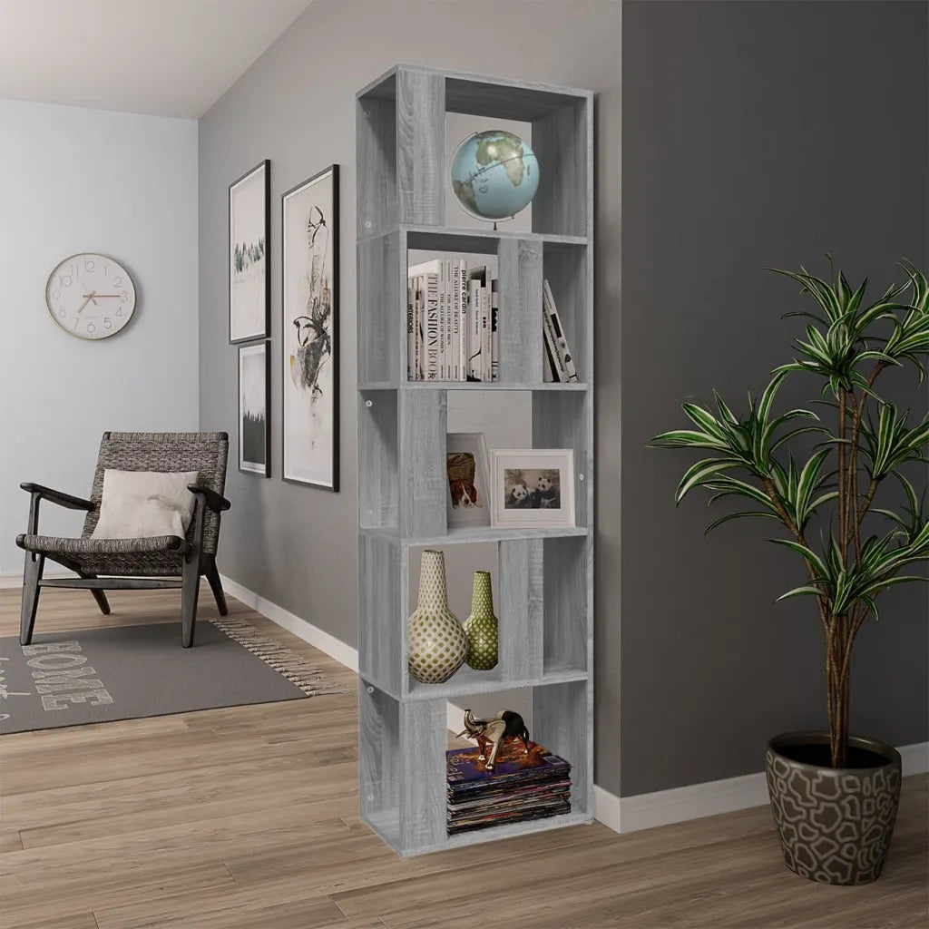 Libreria Grigio Sonoma 45x24x160 cm in Legno Multistrato 826376