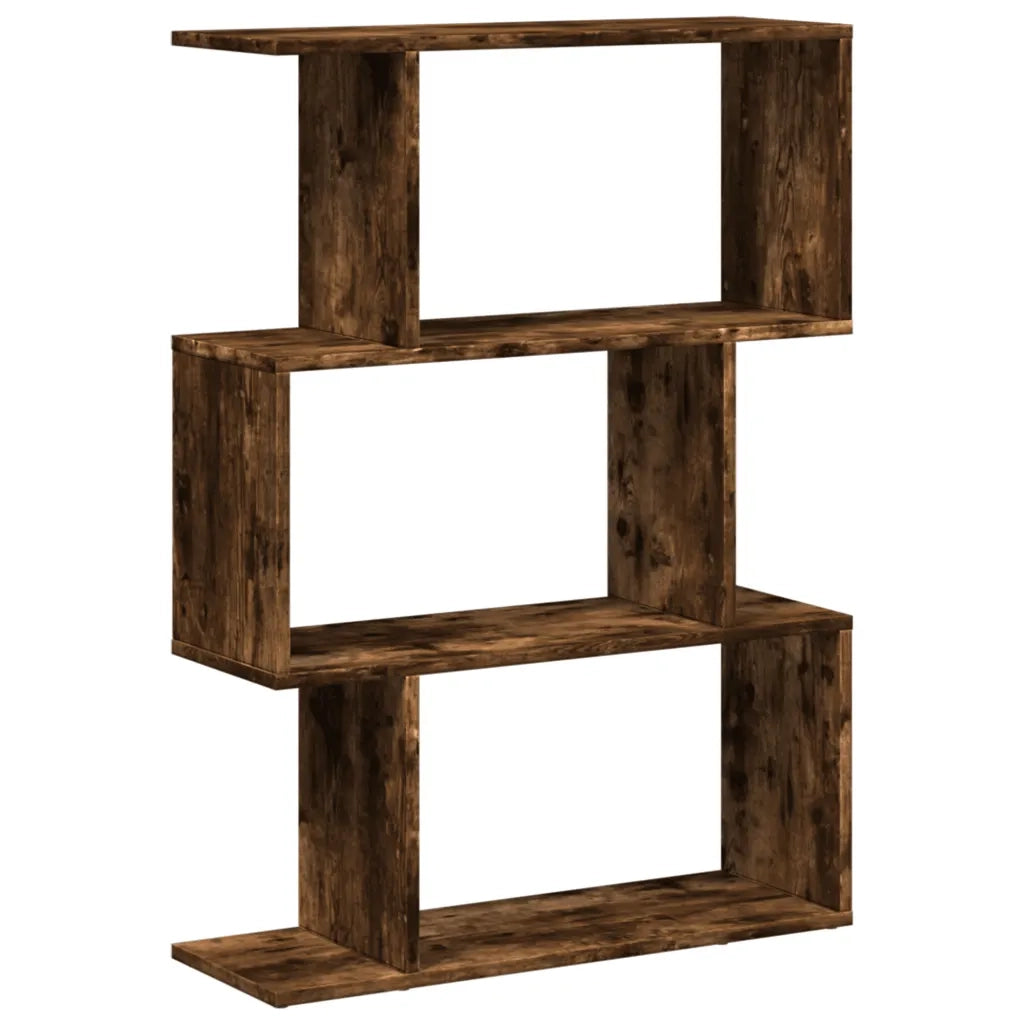 Libreria 3 Ripiani-Scaffale per Libri-Mobile di Stoccaggio Rovere Fumo 70x24x97 cm in Truciolato