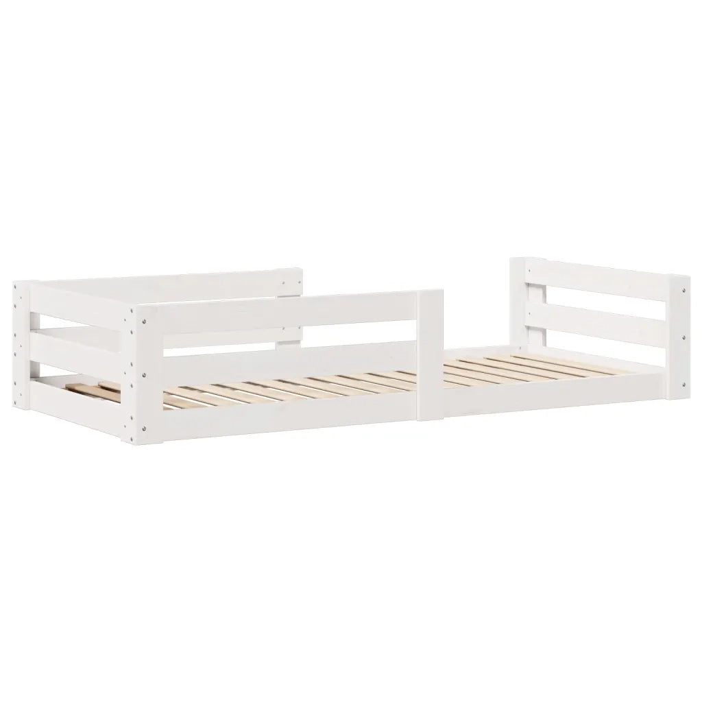 Letto senza Materasso-Struttura Letto Bianco 90x200 cm Legno Massello di Pino 166927