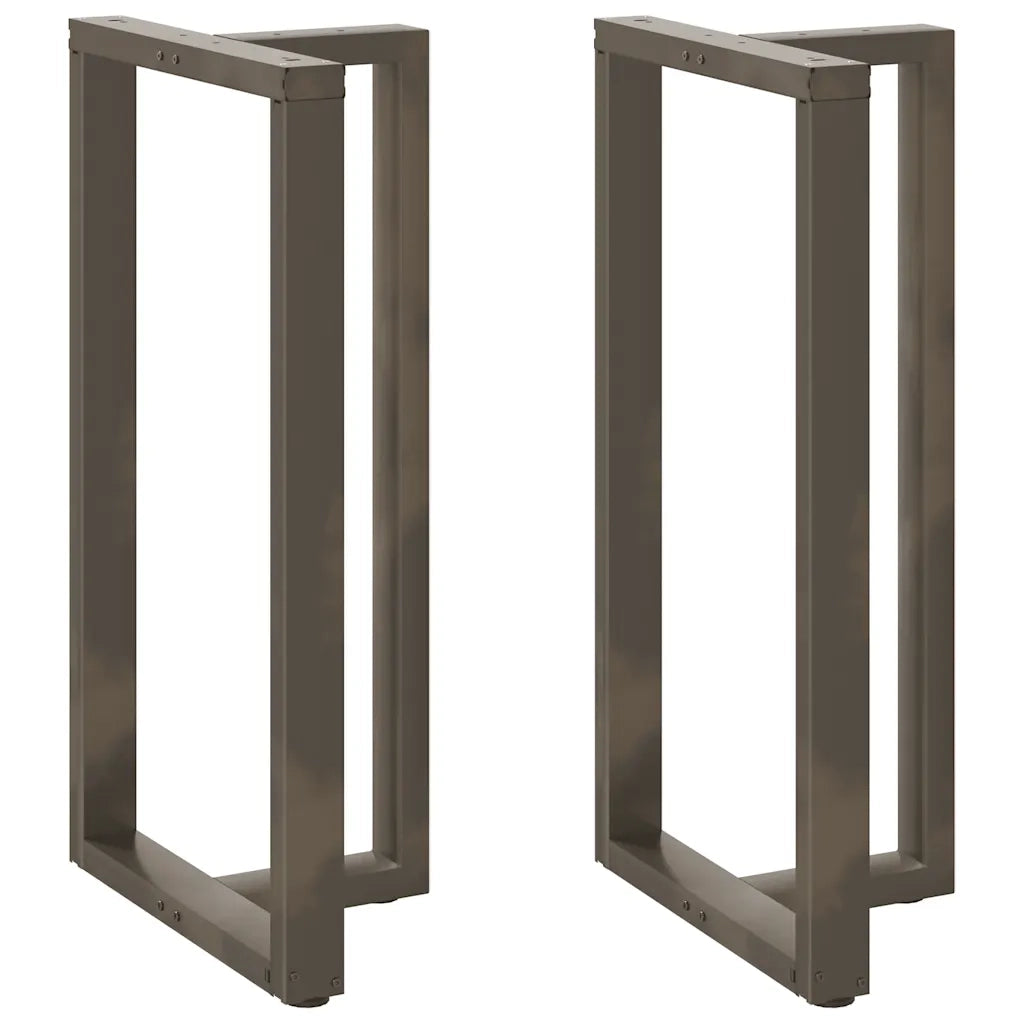 Gambe per tavolo da bar a forma di T 2 pz nere 60x35x(110-111) cm in acciaio