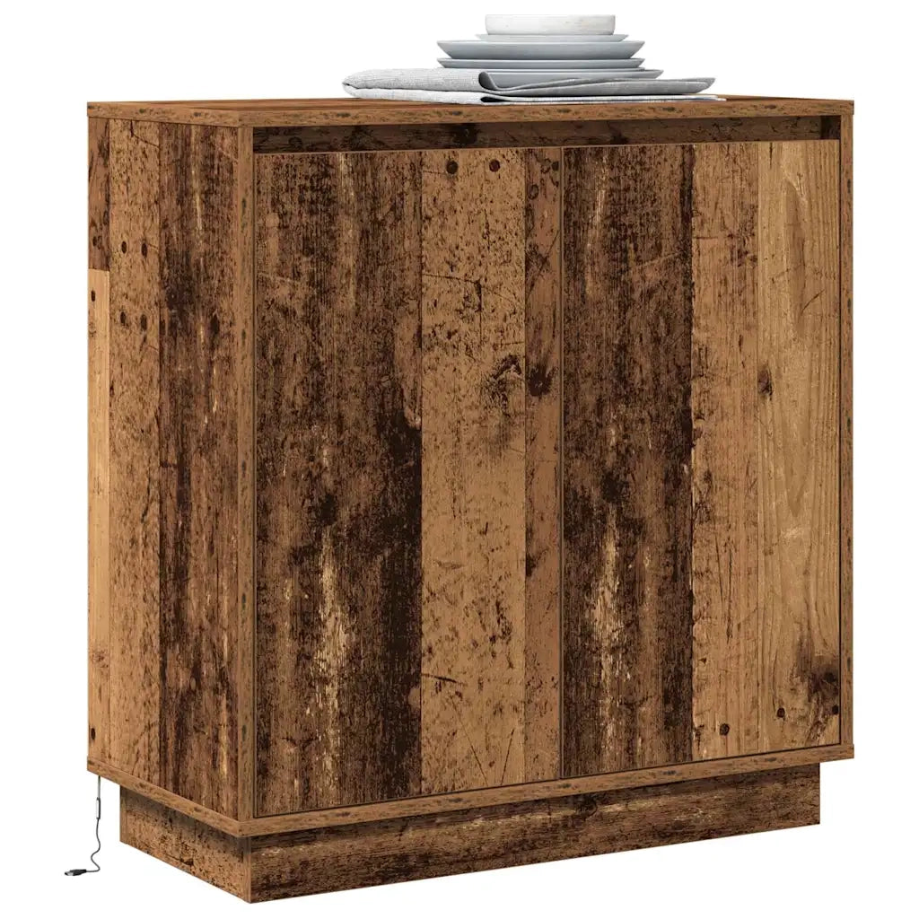 Madia LED per Legno antico 71 x 34,5 x 75 cm Legno multistrato 869648