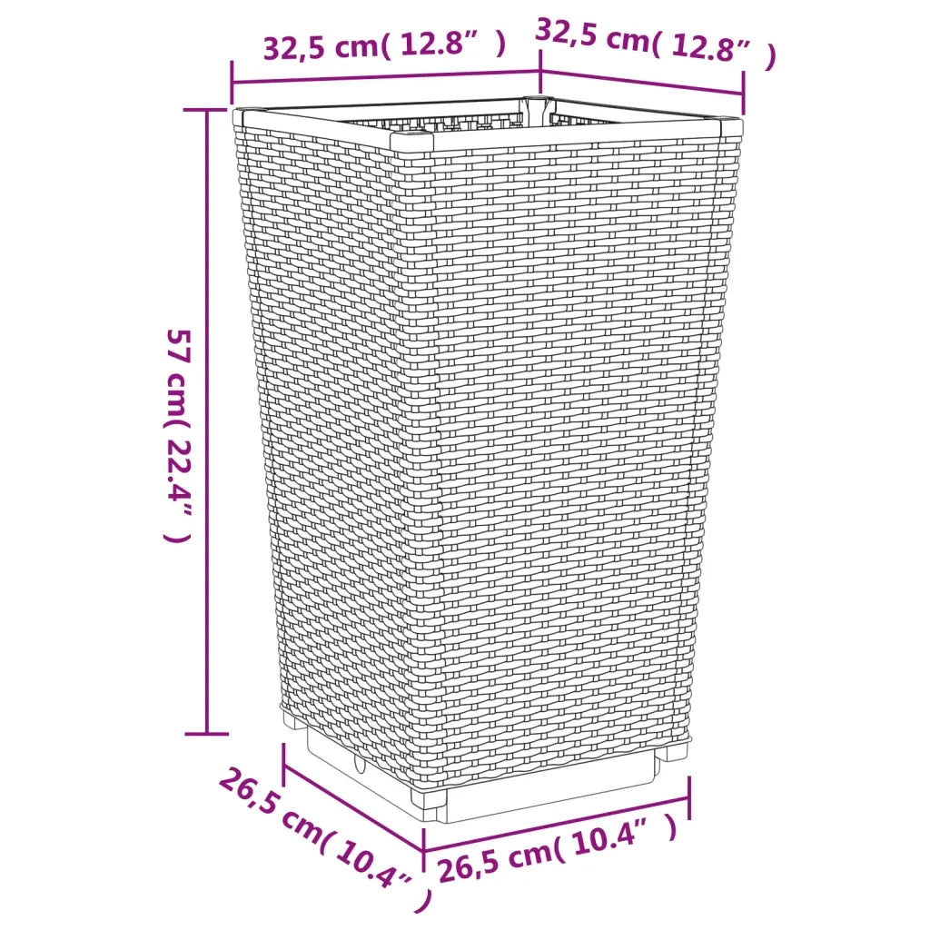 Fioriere da Giardino 2 pz Bianche 32,5x32,5x57 cm in PP