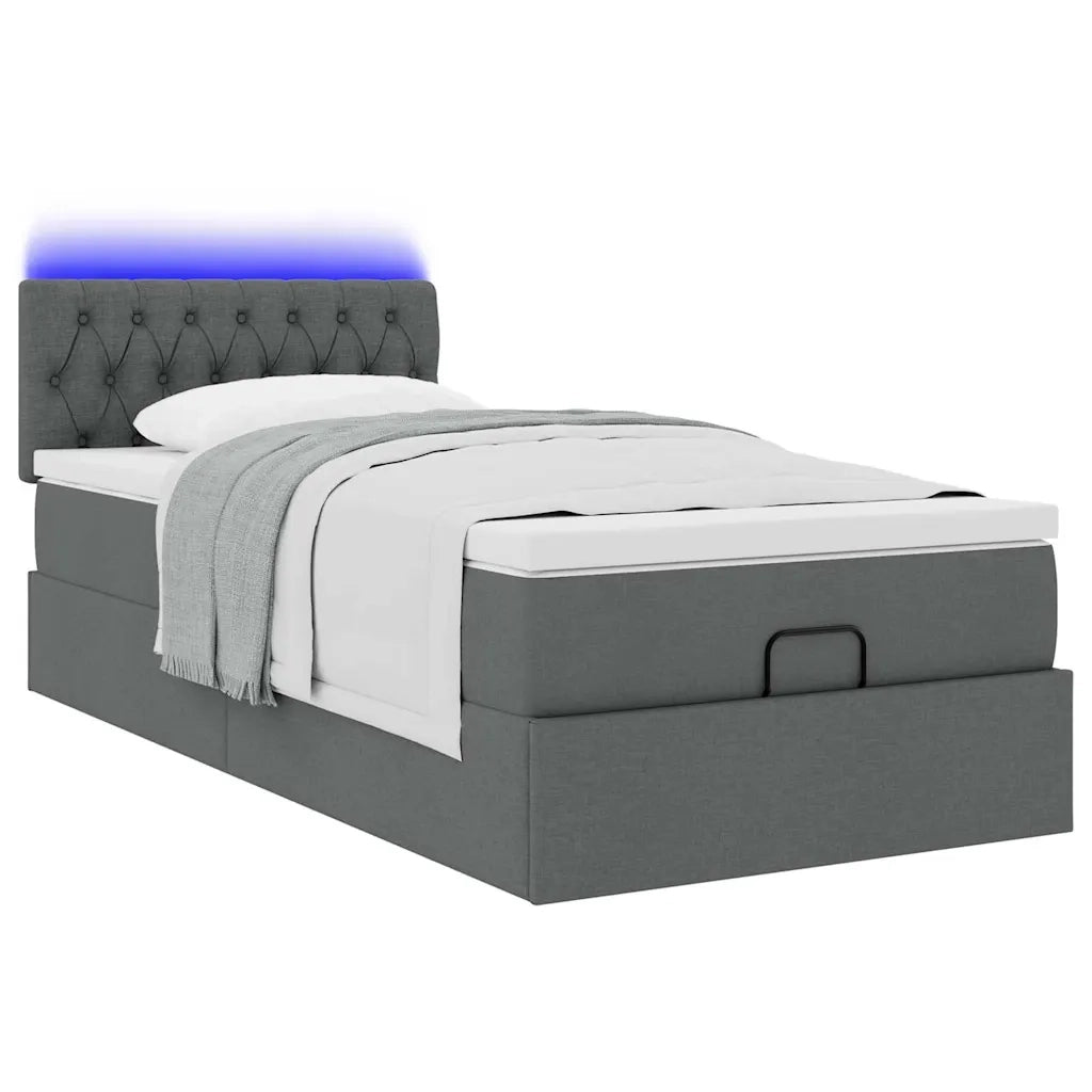 Struttura Letto Pouf con Materasso 100x200 cm in Tessuto 3312368