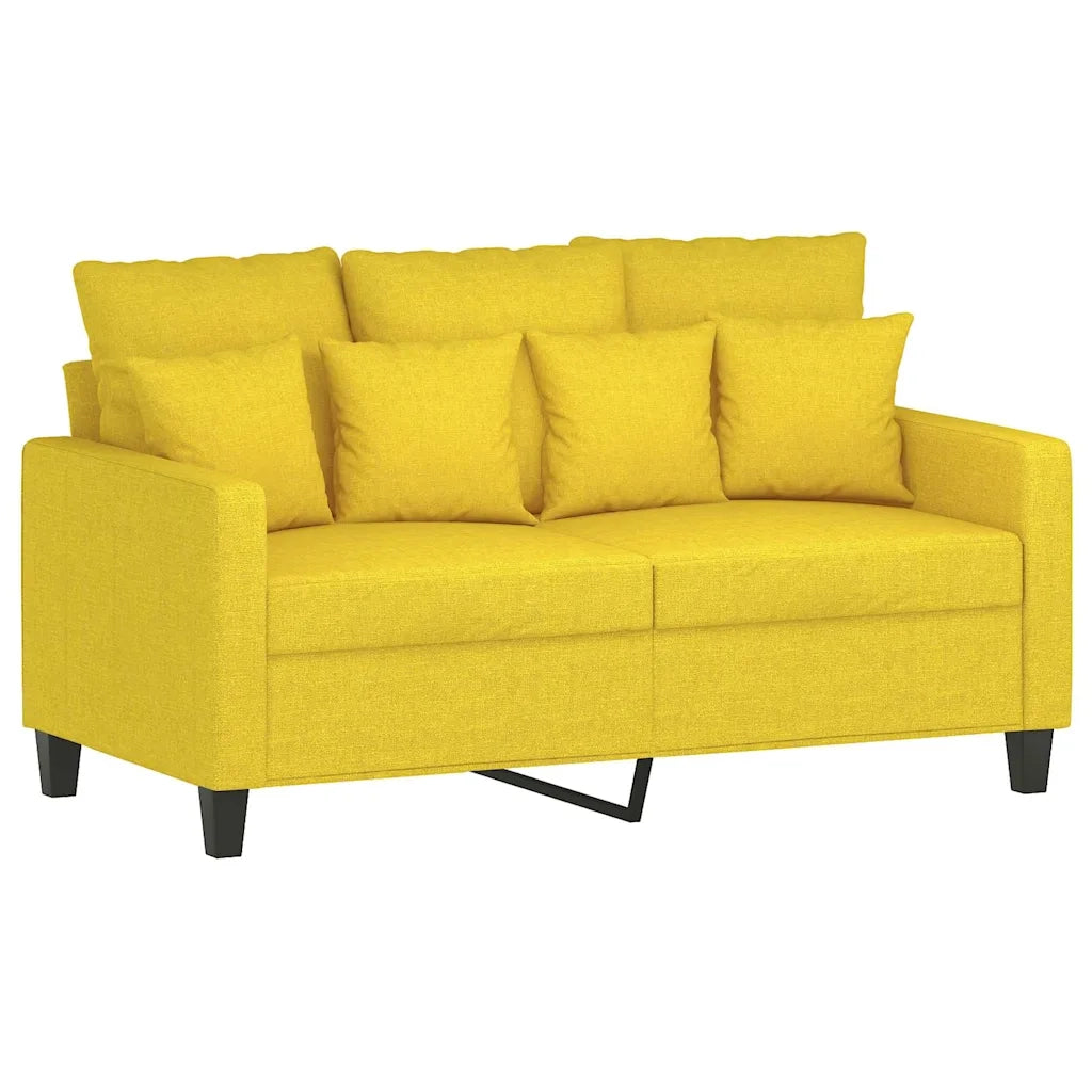 Divano a 2 Posti Giallo Chiaro 120 cm in Tessuto 359264