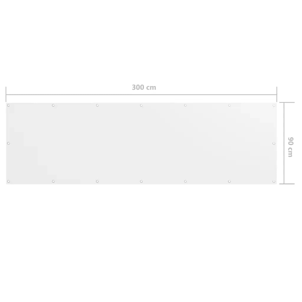 Paravento da Balcone Bianco 90x300 cm in Tessuto Oxford