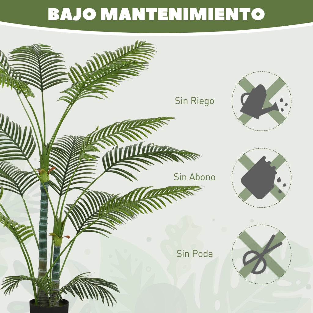 Palma Artificiale Decorativa 170 cm ¨C Xylo ¨C Con Vaso e Foglie Verde per Interni