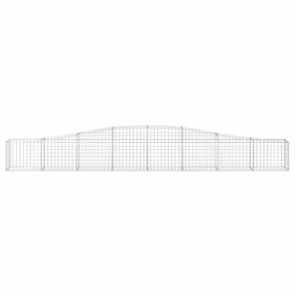 Set di 4 gabbioni ad arco per recinzione gabbia o muro di contenimento 400 x 30 x 40/60 cm ferro zincato argento 02_0041485