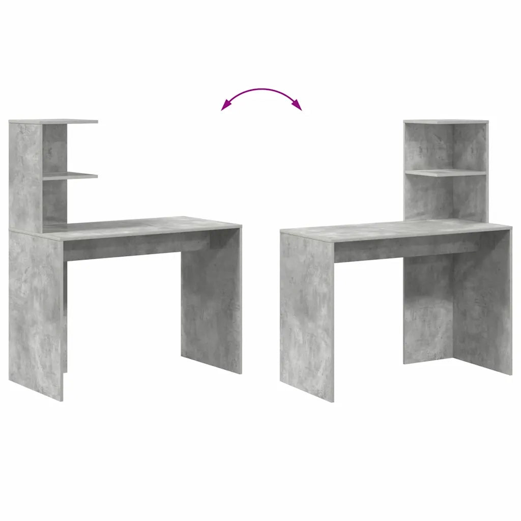 Scrivania | Tavolo da Ufficio Grigio cemento 102 x 50 x 124 cm Legno multistrato