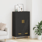 Highboard in Rovere Nero, 70x31x115 cm, Realizzato in Legno Ingegnerizzato