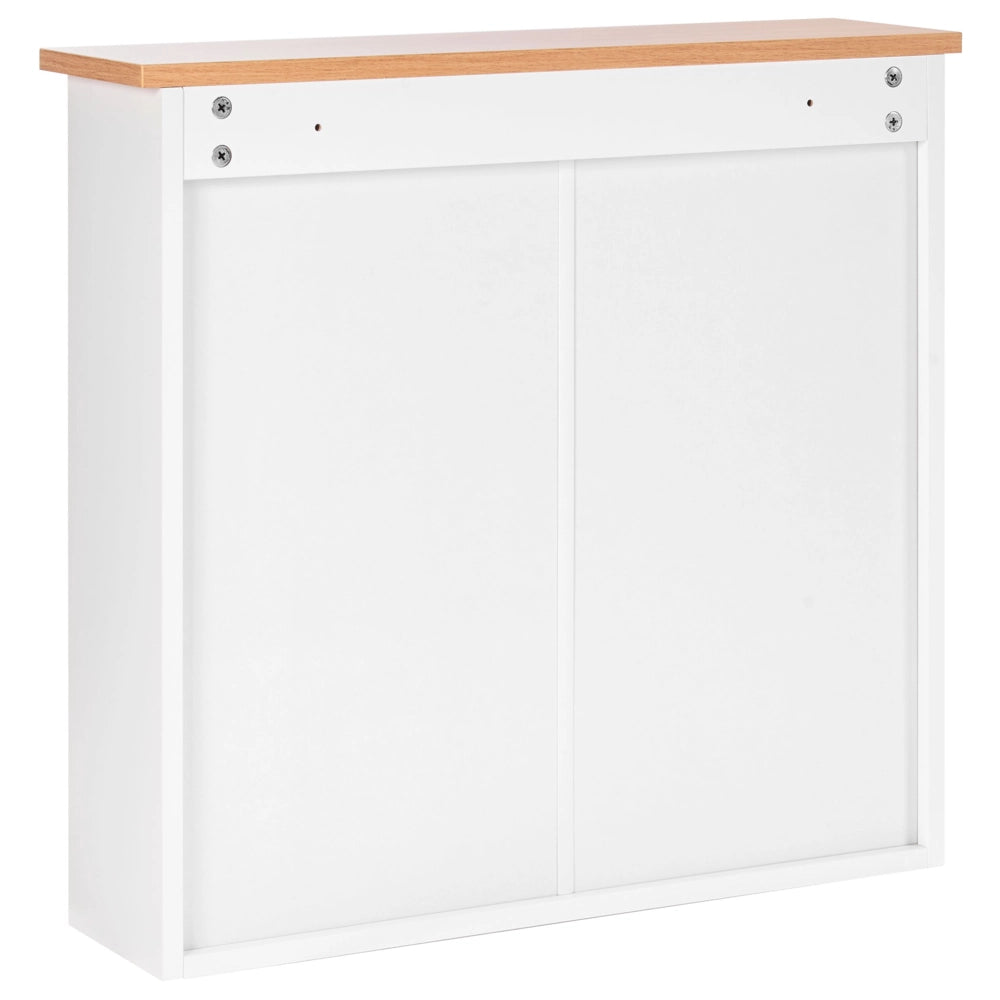 Armadietto a muro con specchio da bagno MDF Bianco 17 x 60 cm stile scandinavo