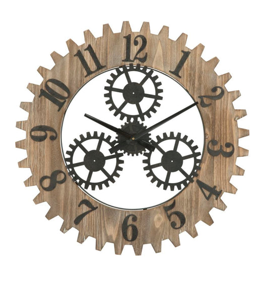 Orologio da Muro Ingranaggio Plus Ø60x4 cm in Ferro e MDF Nero