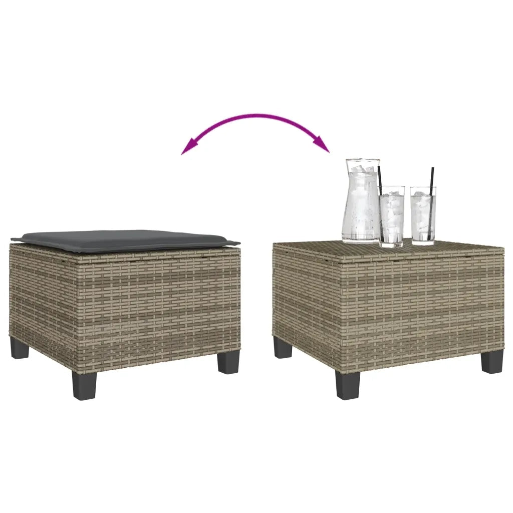 Set da Bistrò 3 pz con Cuscini Grigio in Polyrattan 4003898