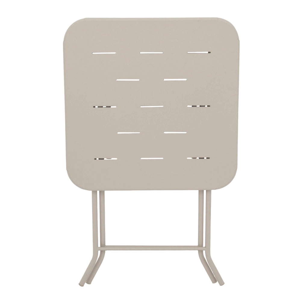 Set bistrot da esterno pieghevole 3 pezzi; 2 sedie e tavolo; beige