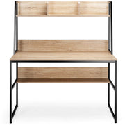 Scrivania con nicchia e libreria 120 x 57 x 140 cm design moderno contenitore salvaspazio in legno naturale 20_0019147