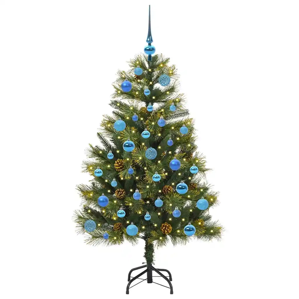 Albero di Natale artificiale pieghevole con coni Verde 150 cm 3395087