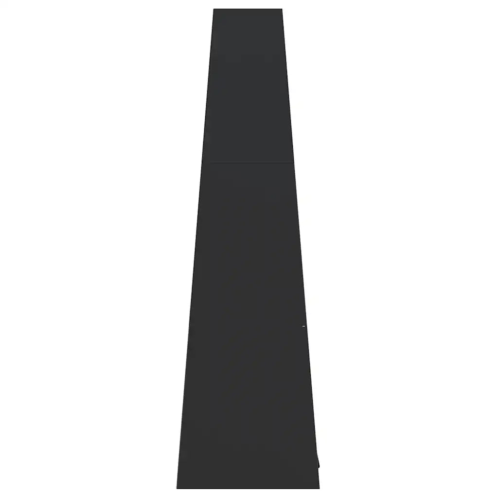 Caminetto da Esterno Design Torre Deposito Tronchi Nero Acciaio 4005750