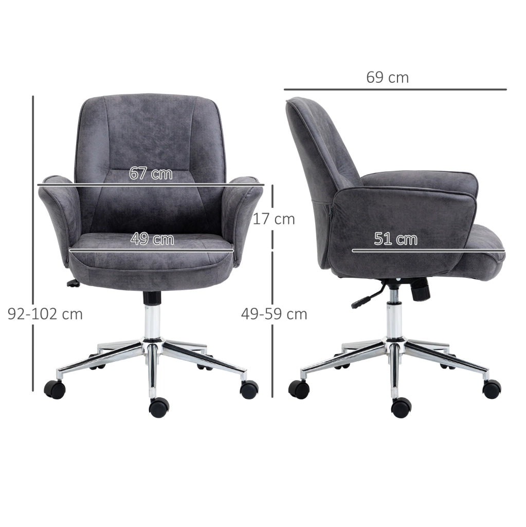 Sedia da ufficio ergonomica grigio scuro con funzione oscillante