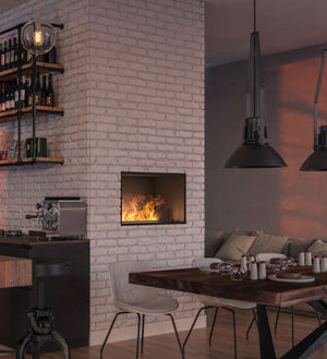 Camino a Vapore Elettrico da Incasso 800x45(64,8)x40 cm Invapo con LED RGB Nero