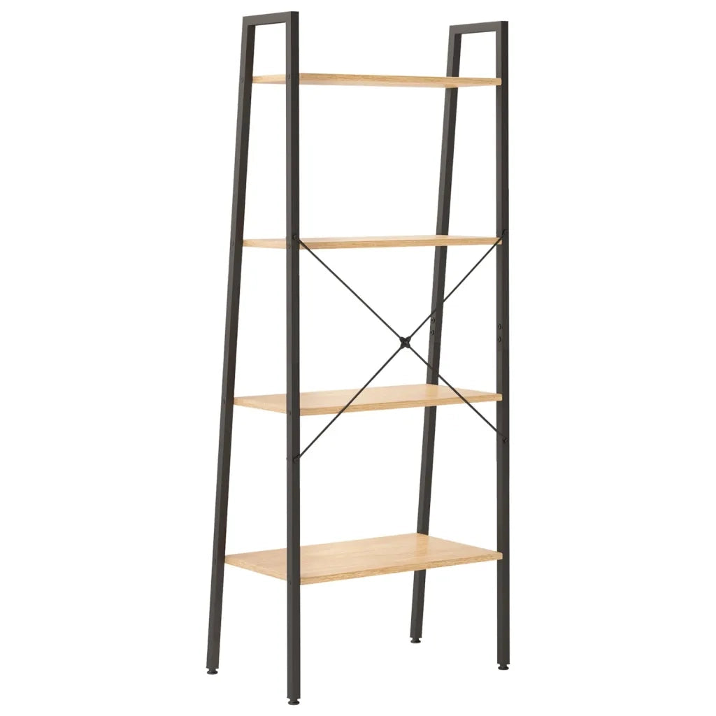 Scaffale Autoportante 4 Ripiani Marrone Chiaro Nero 56x35x140cm CFW7090766