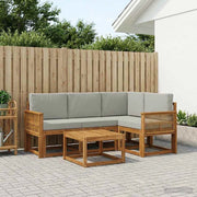 Set di divani da esterno 5 pz Naturale e Grigio Chiaro 3385197