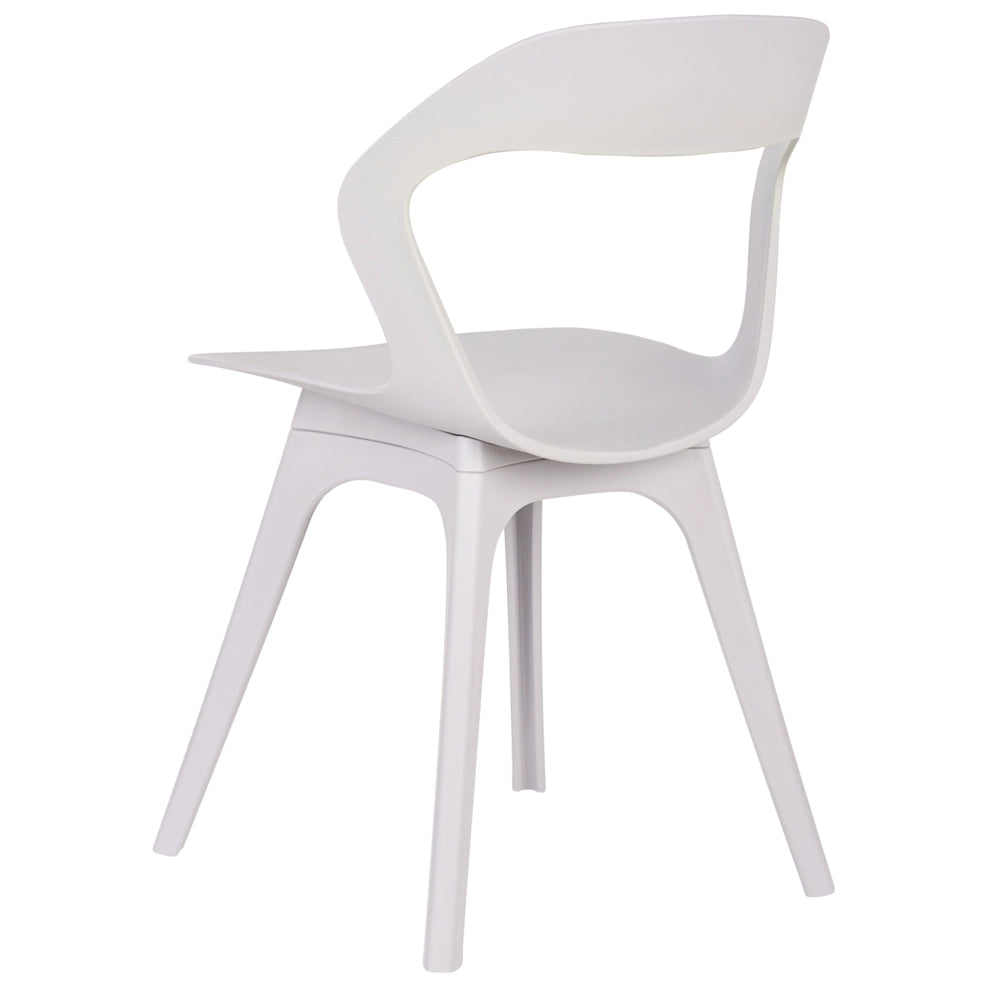 Set di 4 sedie da giardino tortora in polipropilene leggero e resistente agli agenti atmosferici in plastica per interni e per esterni