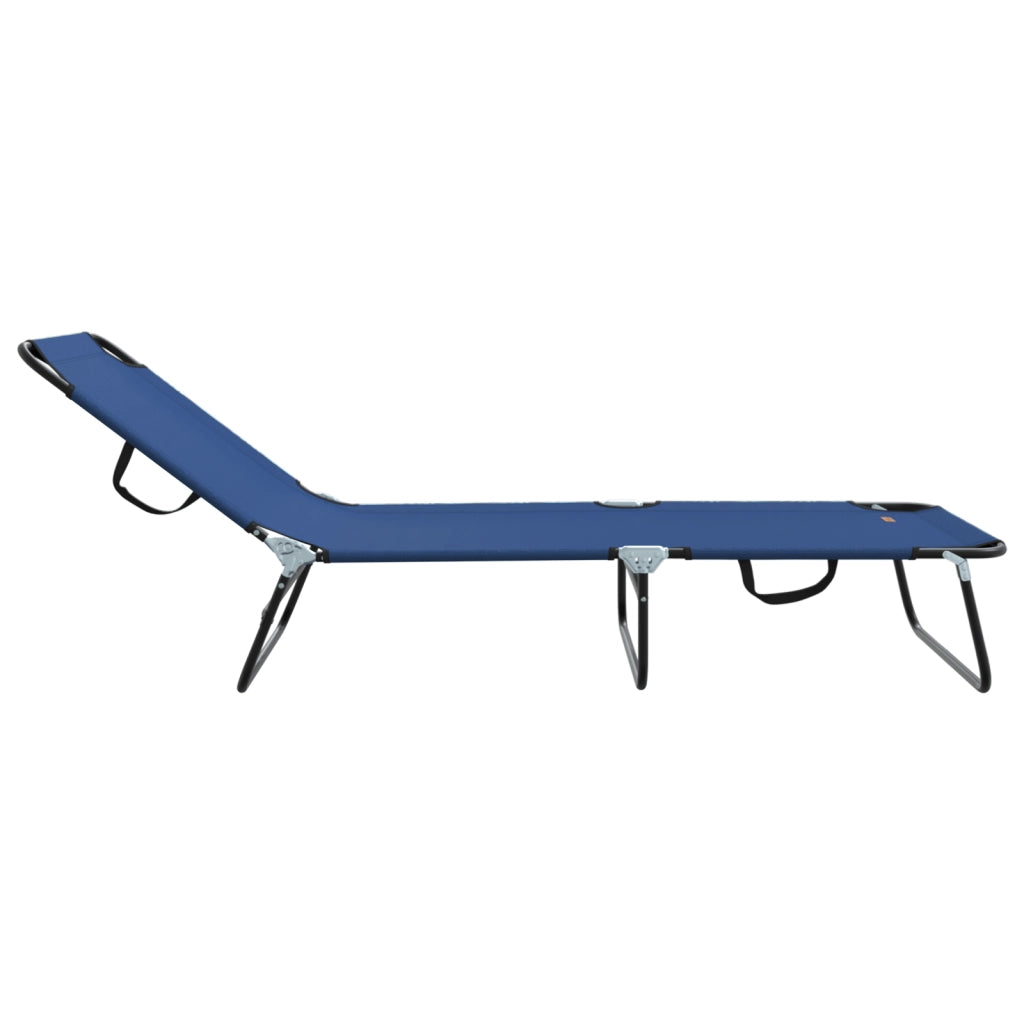 Lettino Prendisole Pieghevole Portable Blu 600D Oxford Fabric