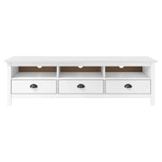Mobile Porta TV Hill Bianco 158x40x47 cm in Legno di Pino 288928