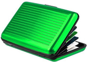 Porta carte di credito in lega di alluminio, superficie lucida e liscia, impermeabile e antimagnetico, fessura per carte di credito A6, porta carte, unisex, per verdura
