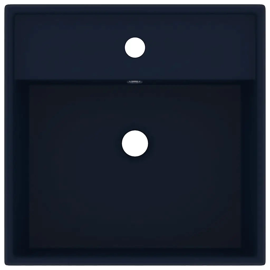 Lavabo Troppopieno Quadrato Blu Scuro Opaco 41x41cm Ceramica 146946